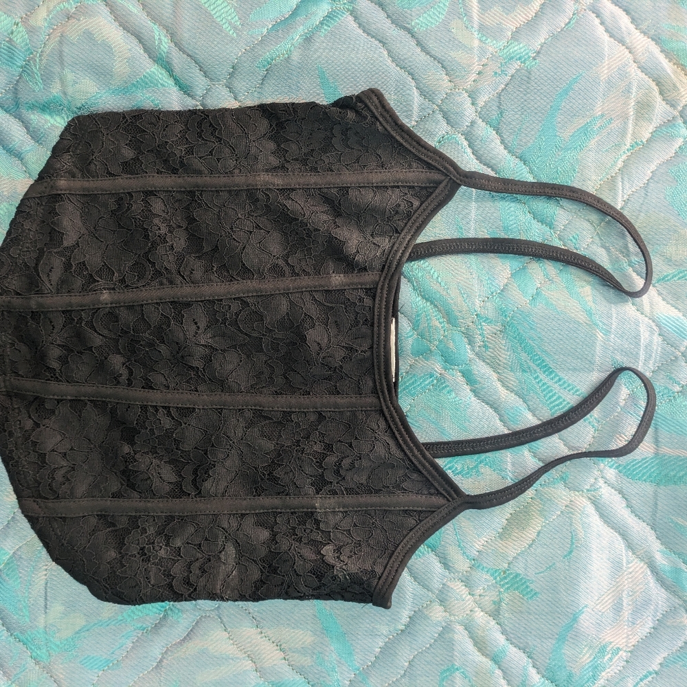 Ardene black lace tank top